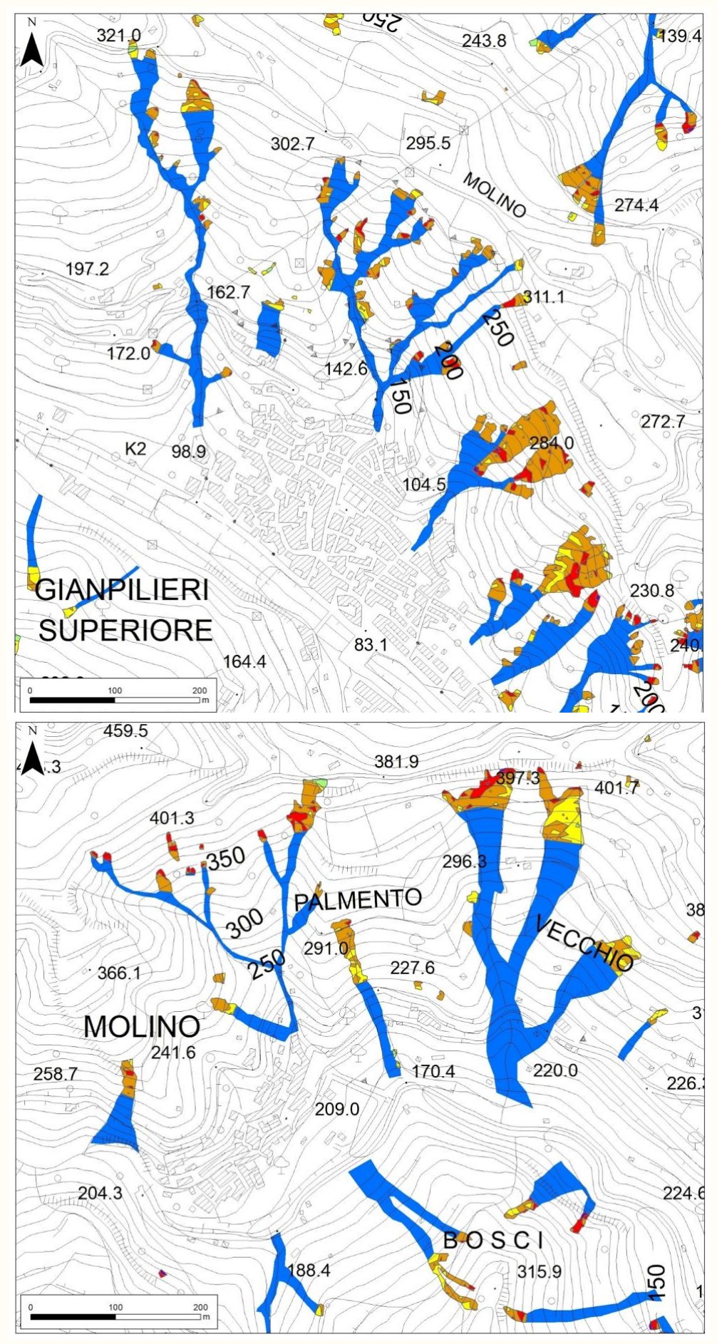 Figura 7: mappa dettagliata di Giampilieri Superiore e Molino