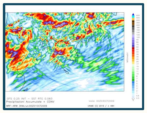 Simulazione WRF n. 10 — precipitazione accumulata
