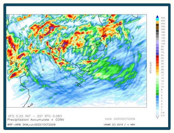 Simulazione WRF n. 23 — precipitazione accumulata