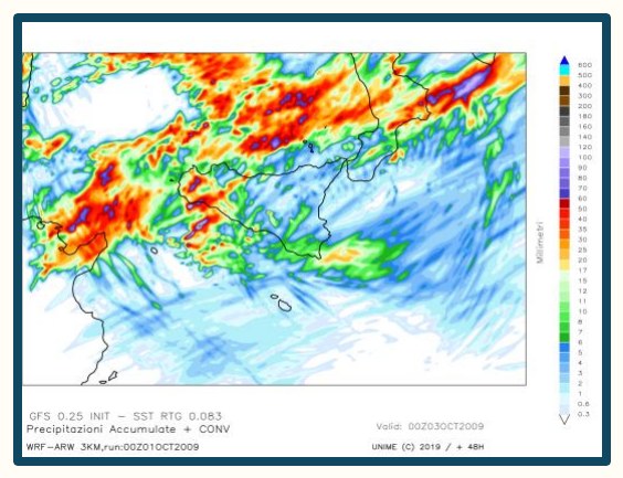 Simulazione WRF n. 24 — precipitazione accumulata